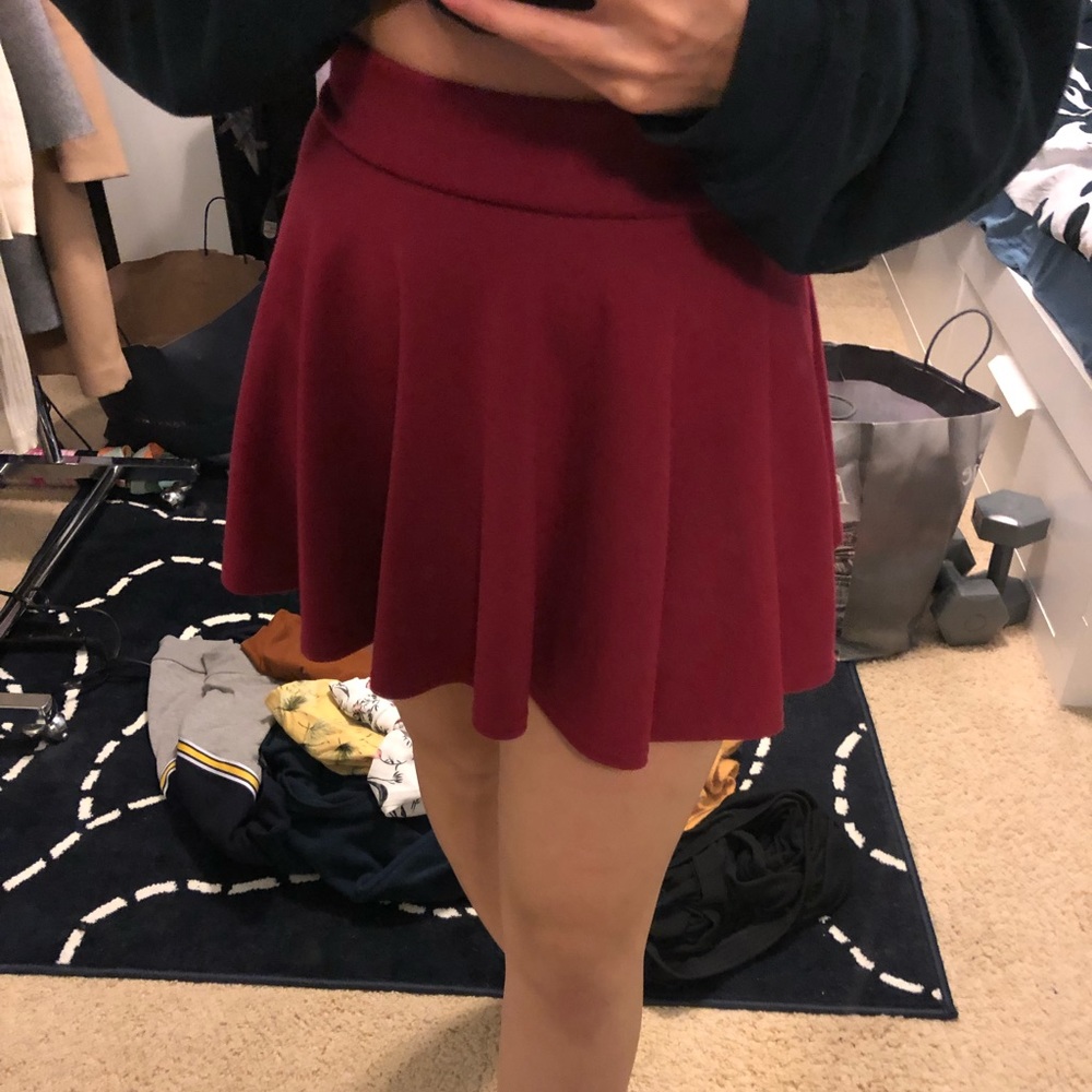 Burgundy skater skirt size s-m